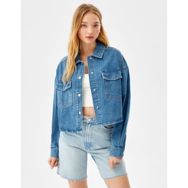 Áo khoác Jean Bershka Chính Hãng