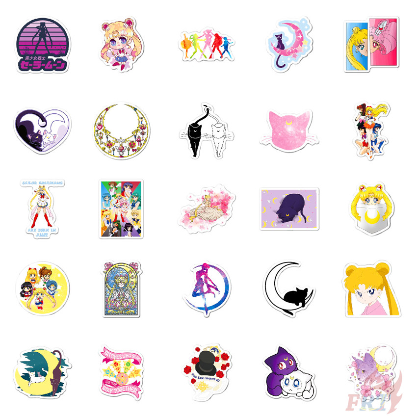 100Pcs/Set ❉ Sailor Moon Series A Stickers ❉ Anime DIY Fashion Luggage Laptop Skateboard Doodle Stickers