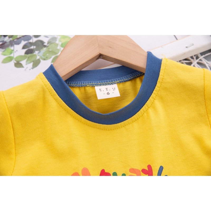 Bộ 2 món áo thun cotton tay ngắn in họa tiết hoạt hình cậu bé Shin dễ thương kèm quần cho bé trai 0-5 tuổi