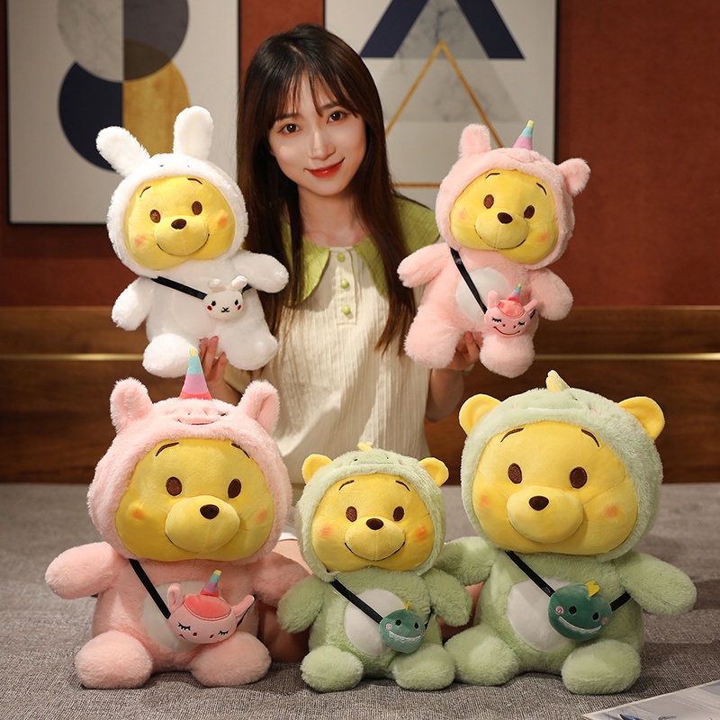 Hàng Có Sẵn Trong 24Winnie The Pooh Đồ chơi sang trọng Winnie Cosplay Khủng long Unicorn Búp bê sang trọng Dễ thương Unicorn Bear Gối sang trọng cho trẻ em