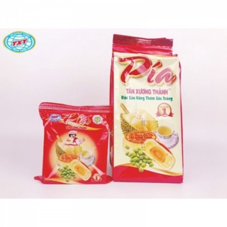 Bánh pía tân xương thành hộp đỏ - đậu xanh, sầu riêng, trứng vịt muối - 400gram