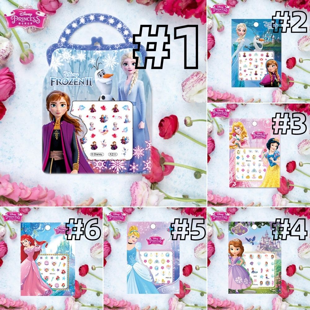 1 tờ nhãn dán trang trí móng phong cách công chúa dễ thương cho bé gái