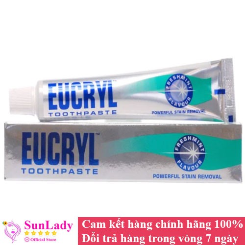 Kem Đánh Trắng Răng Hương Bạc Hà Thơm Mát Eucryl Toothpaste Freshmint 62g