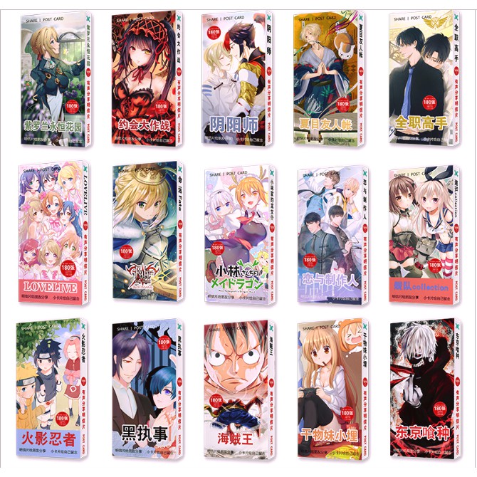 Hộp postcard và sticker anime (nhiều mẫu)