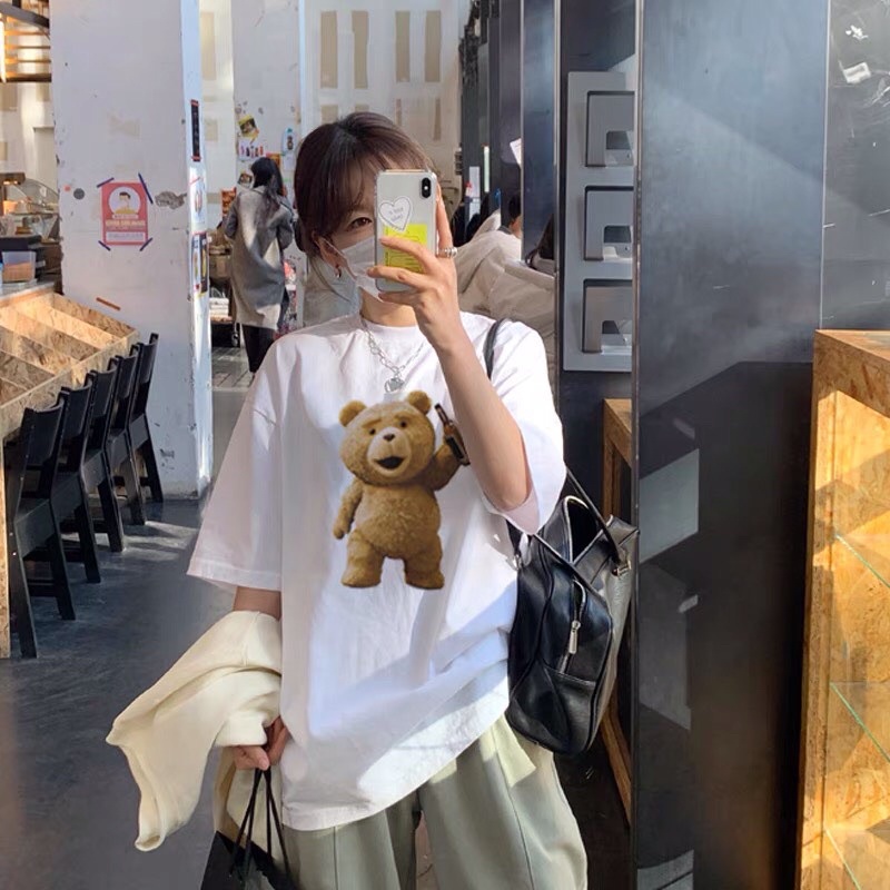 [SIEU SALE] Phông 3D chú gấu nâu Ulzzang unisex ( hàng có sẵn)