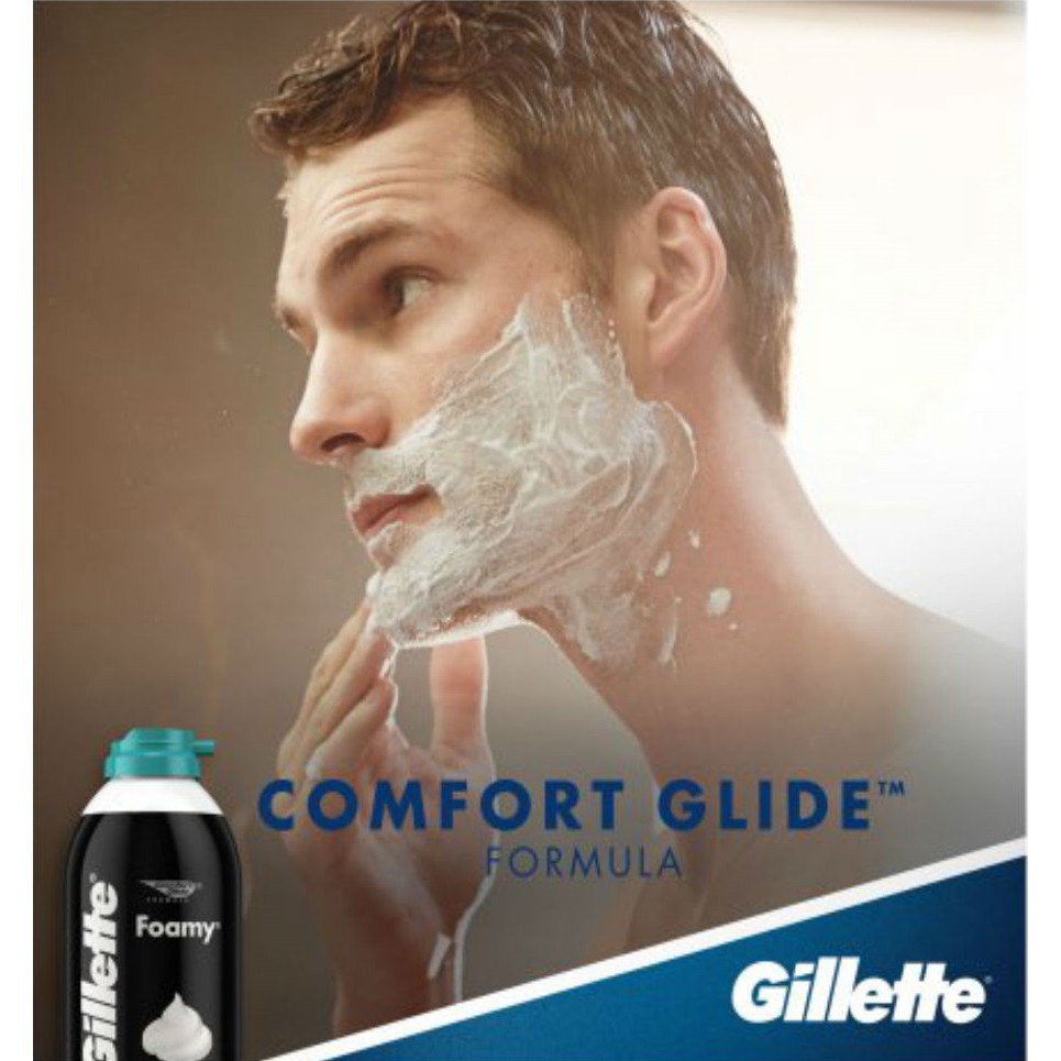 [Bill Mỹ] Bọt Kem Cạo Râu cho da nhạy cảm Gillette Foamy Shave Foam Sensitive Skin Peau Sensible 311g