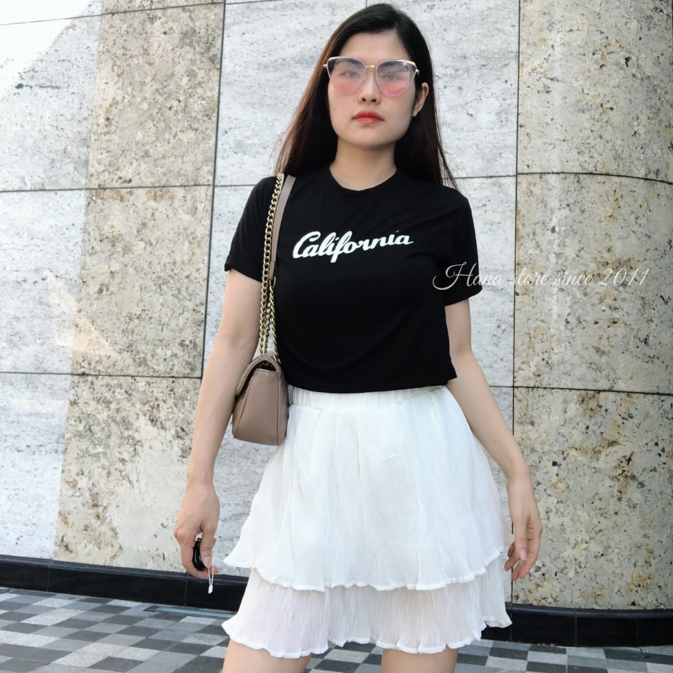 Áo croptop cộc tay dưới 53kg - California