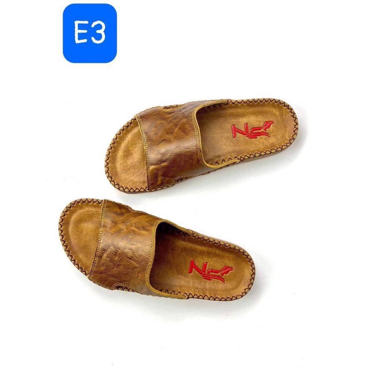 Dép da nam quai ngang da bò bản ngang