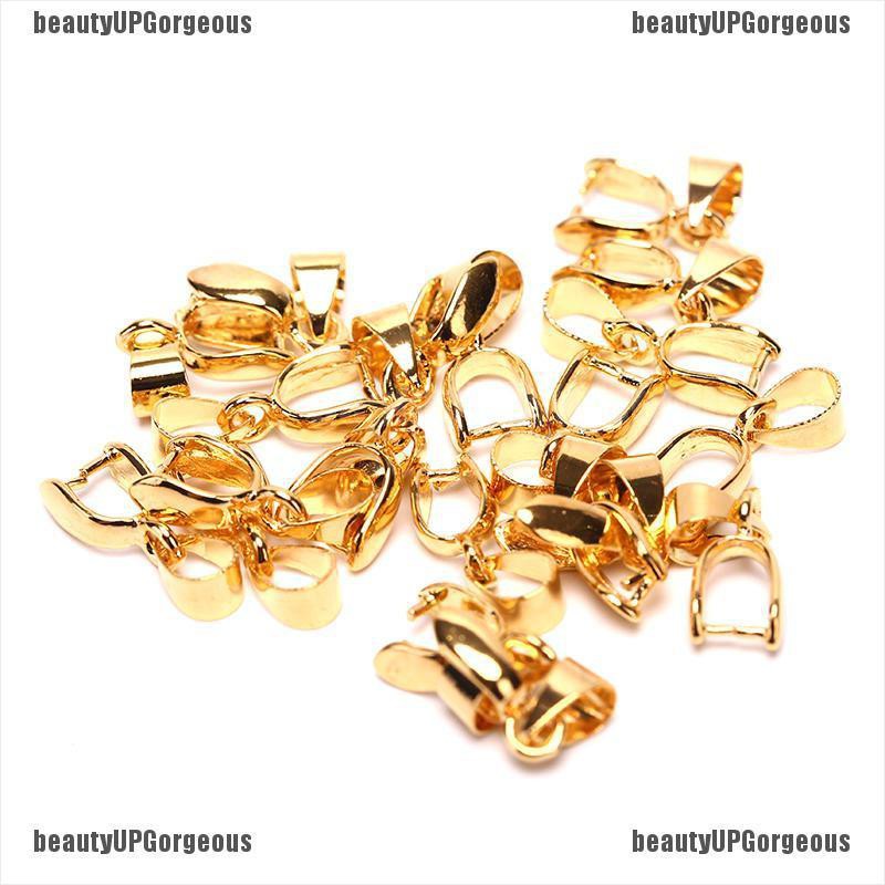 Set 20 kẹp nối mặt dây chuyền bằng đồng màu bạc/vàng