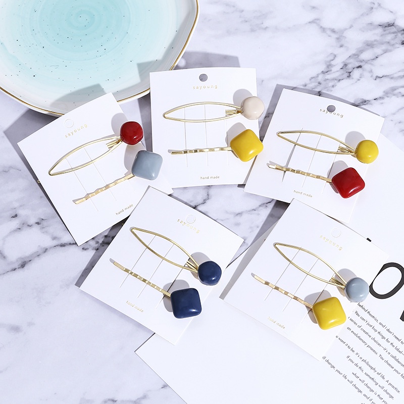 Set 2 kẹp tóc hình tứ giác KAH110