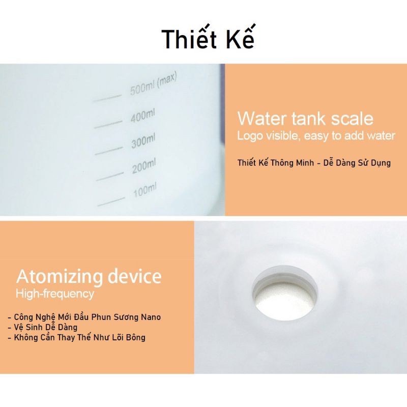 Máy phun sương tạo ẩm, khuếch tán tinh dầu Trụ Trong, dung tích 550ML, có điều khiển, đèn led 7 màu, BH 6 tháng