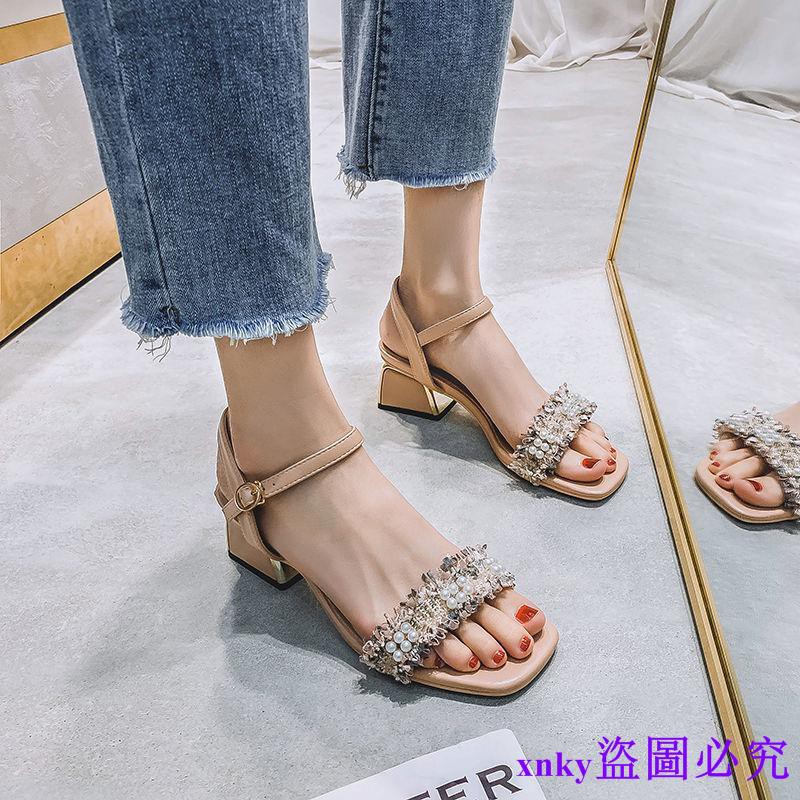 Giày Sandals Đế Thô Thanh Lịch Hợp Thời Trang Cho Nữ