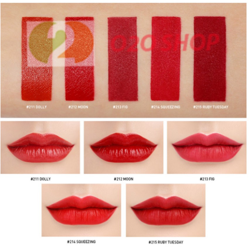 [Set 5 cây] Son Kem Lì 3CE Red Recipe Mini Lip Kit O2O Shop Bám Màu Ổn Mẫu Mới Lạ Hot 2021 - Nhiều Tông màu - O2O Shop