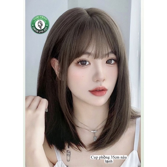 TÓC GIẢ YURI TRAN CHÍNH CHỦ  BESTSELLER CÚP PHỒNG NÂU LẠNH, đẹp lắm ạ, tặng lưới