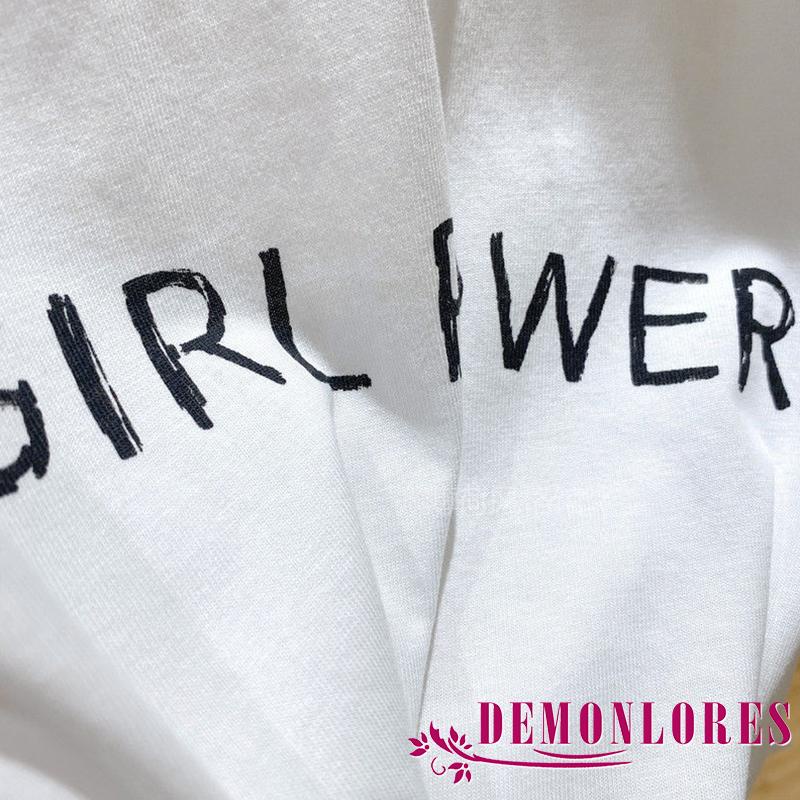 Áo Croptop Sát Nách Cổ Tròn Dáng Rộng In Chữ Thời Trang Mùa Hè Cho Nữ