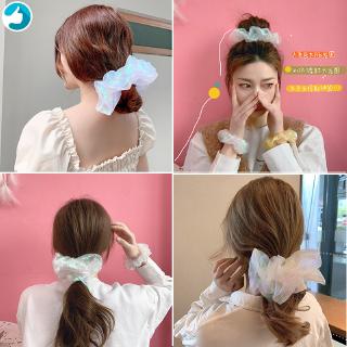 Dây Buộc Tóc Vải Organza Co Giãn Màu Trắng Thời Trang Cổ Điển Cho Nữ