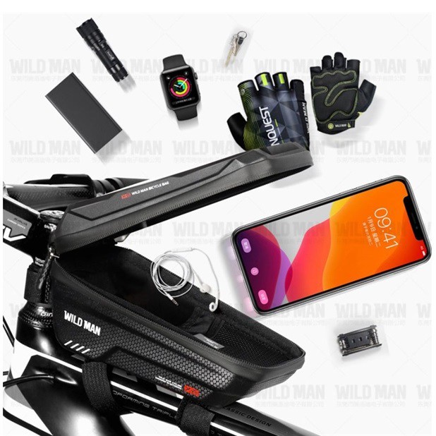 Túi khung trên xe đạp Wildman dùng được điện thoại