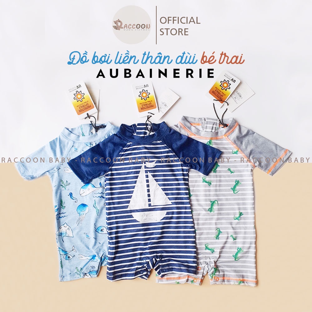 Đồ bơi bé trai liền thân đùi xuất dư xịn Aubainerie (3M-3Y)
