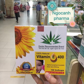 Viên uống VITAMIN E 400 Hướng Dương (hộp 100 viên)