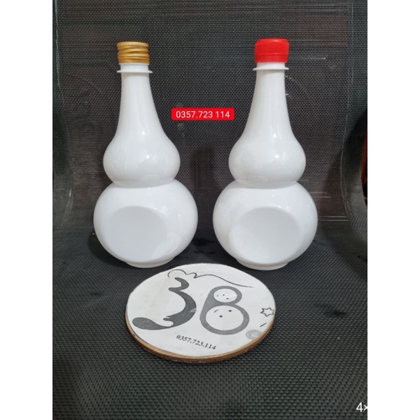 chai nhựa hồ lô trắng sứ