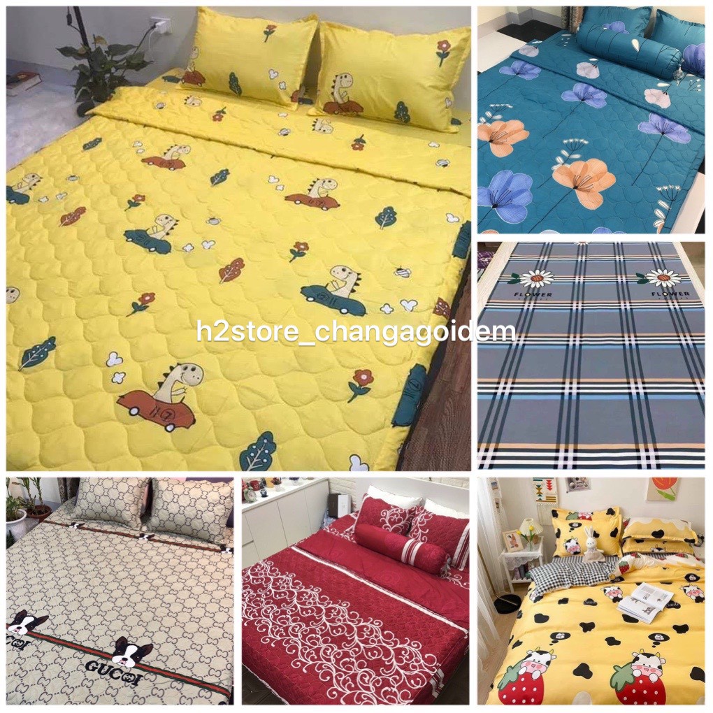 Ga gối Poly Hàn Quốc Bộ Ga Gối Cotton Hàn thoáng mát mềm mịn GGX02 Gosan Bedding | BigBuy360 - bigbuy360.vn