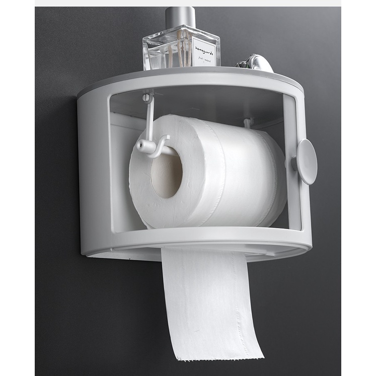 Hộp Đựng Giấy Vệ Sinh Hình Bán Nguyệt Dán Tường( Hộp Giấy suwo )