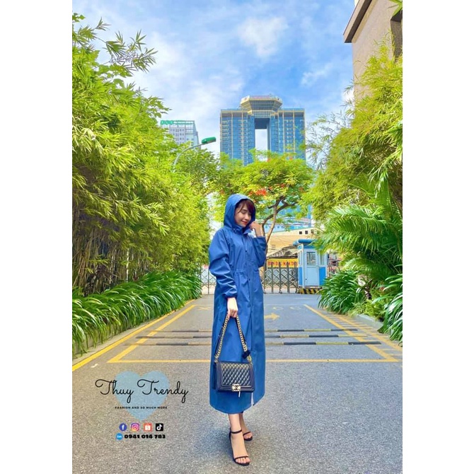 Áo mưa măng tô 2 lớp thời trang nam nữ chống thấm chống gió lạnh - ao mua mangto 2 lop thoi trang