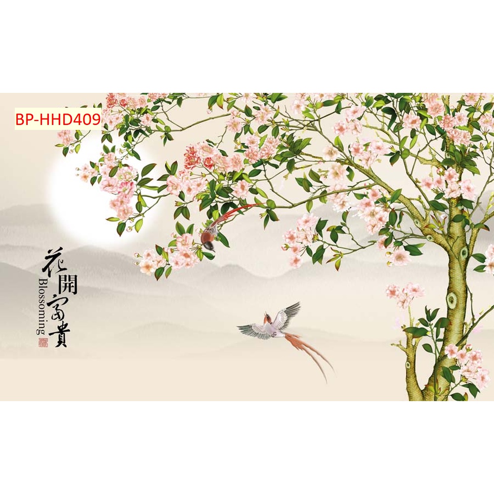 Tranh 3D INDOCHINE Vải Lụa Dán Tường Cao Cấp sang trọng, lịch sự