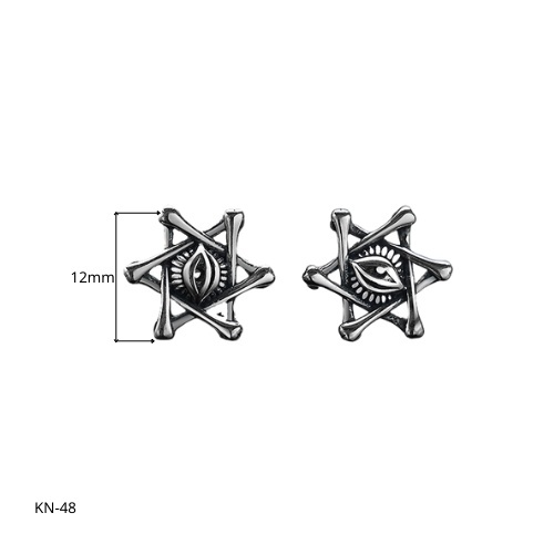 Khuyên tai nam bạc 925 hình con mắt đen Conjurer's Eyes độc đáo, cá tính, unisex (1 chiếc)| GEMY SILVER KN48