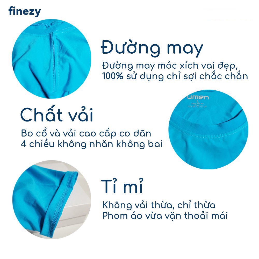 Áo thun basic nam Finezy màu trắng cổ tròn tay ngắn vải cotton co giãn, thoáng mát