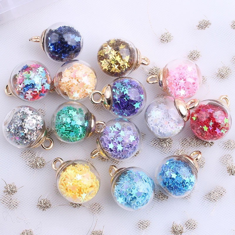 [ FREE SHIP] Charm quả cầu sao nhiều màu làm móc khoá, keyring, khuyên tai,...