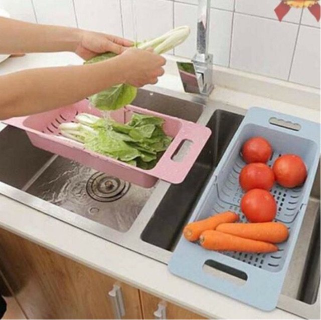 Rổ Gác Bồn Rửa Bát Gấp Gọn Đa Năng Lúa Mạch Tiện Dụng