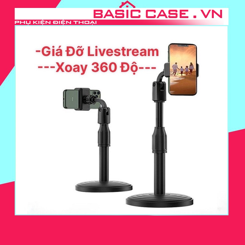 Kệ Giá Đỡ Điện Thoại Kẹp Điện Thoại Livestream Quay TikTok Xem Video Xoay 360 Độ Có Đế Để Bàn