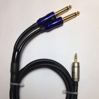Dây 3.5 ra 2 đầu 6 ly ( cable mà le in japan )