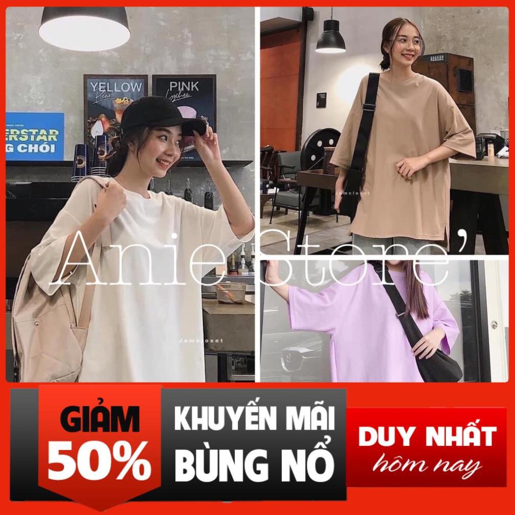 Áo Phông Trơn Dáng Rộng Xẻ Vạt Unisex 🦋FREESHIP🦋 Áo Thun Phom Giấu Quần Dáng Hàn 4 *