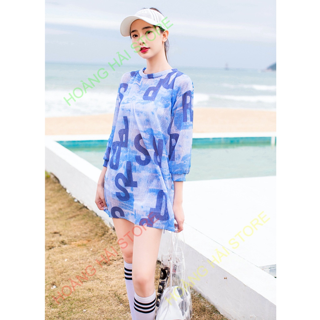 Bộ đồ bơi bikini nữ 2 mảnh kín đáo đi tắm biển, đi tập yoga, đi tập gym tay dài