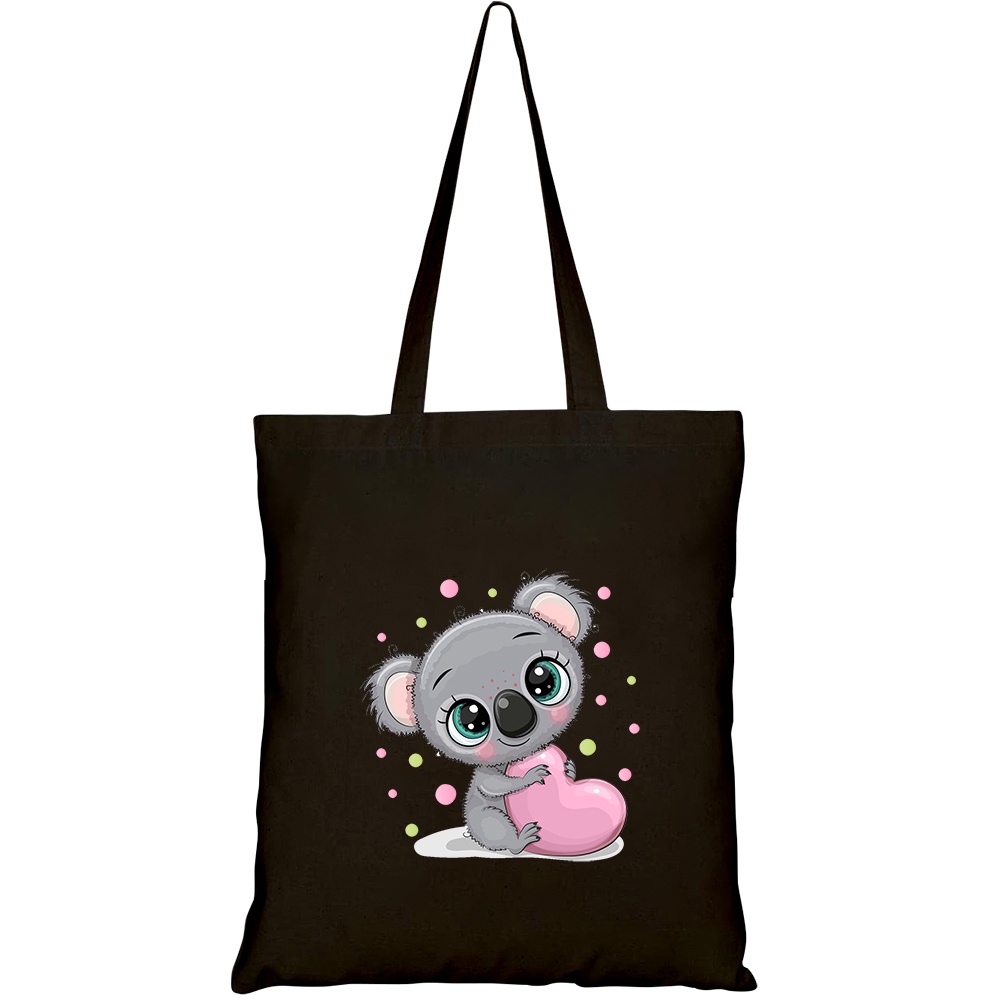 Túi vải tote canvas HTFashion in hình cute cartoon koala heart isolated HT385