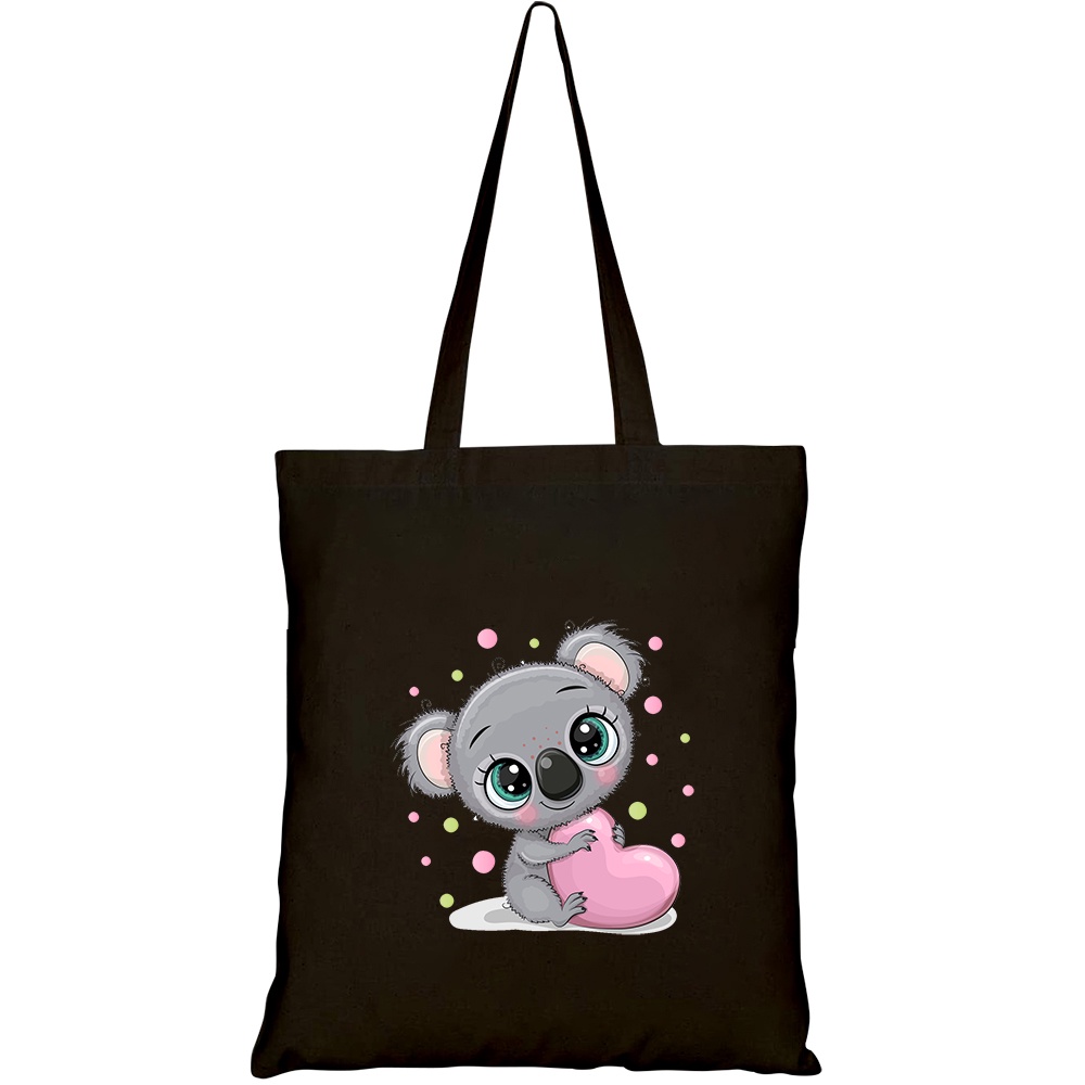 Túi vải tote canvas HTFashion in hình cute cartoon koala heart isolated HT385