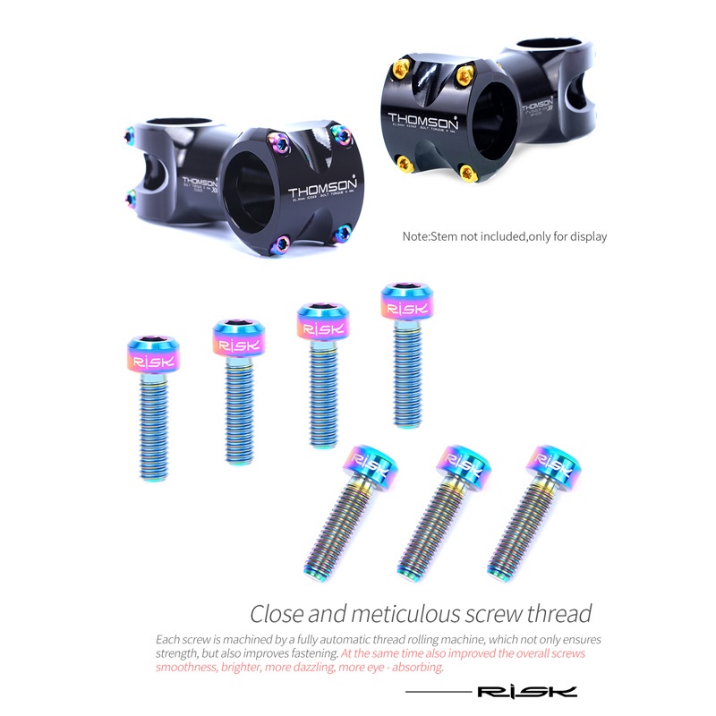 Ốc Vít Hợp Kim Titan Cố Định Tay Lái Xe Đạp Leo Núi M5x16 M5x18mm