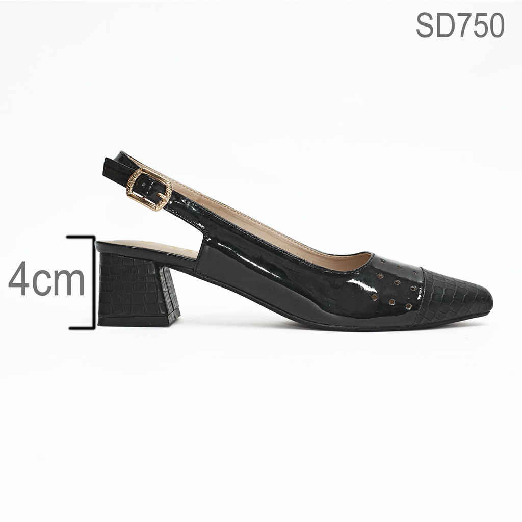 Giày Sandal Mũi Vuông Phối Da Bóng - SD750 - JMP