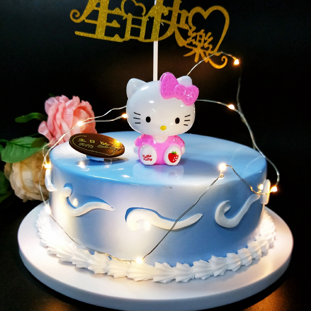 hello kitty birthday cupcake toppers cake toys for girls children birthday party supplies