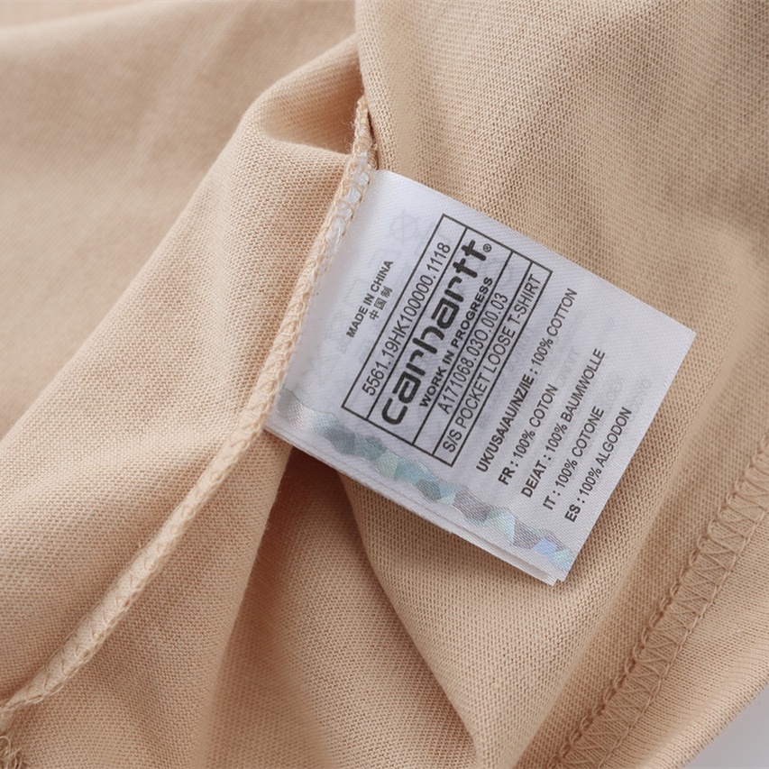 Áo sweater có túi tay dài màu trơn thêu logo Carhartt K87 cho cặp đôi