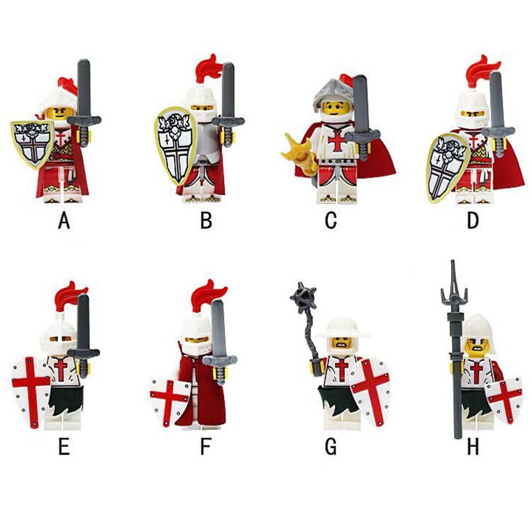 Minifigures LOJO AX-9818 - Lính trung cổ hiệp sĩ chữ thập đỏ - Minifigures Red Cross Knight