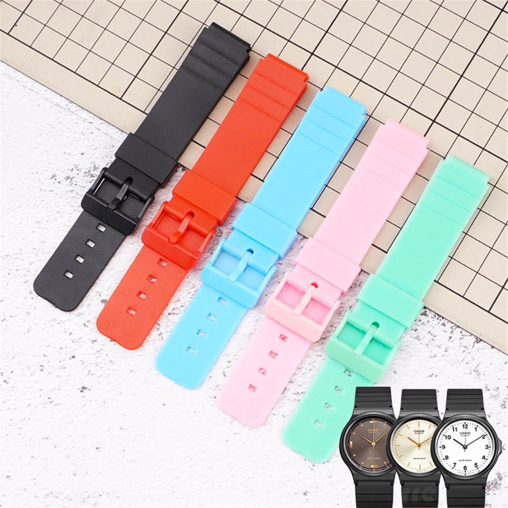 Dây Đeo Cao Su TPU Màu Đen Thay Thế Cho Đồng Hồ Casio MQ-24 MQ27 MQ76 MQ58 MQ104 MQ41 MW-240 MW59