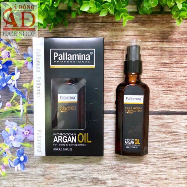 [+Tặng mũ trùm][VAT] PALLAMINA ARGAN OIL TINH DẦU DƯỠNG TÓC CAO CẤP COLLAGEN ITALY 60ML