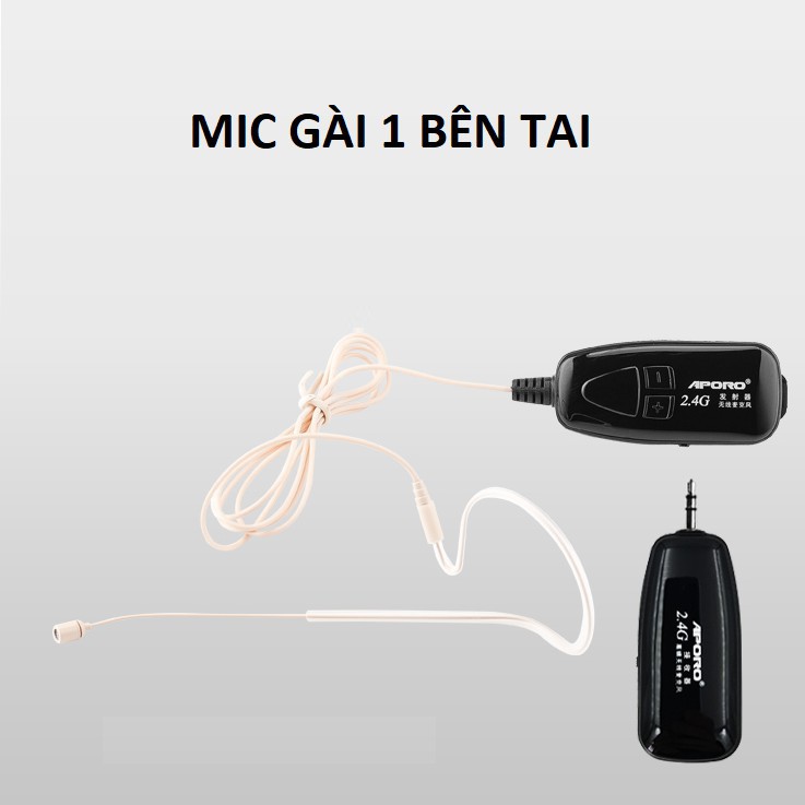 CHÍNH HÃNG - GIÁ GỐC Micro không dây gài tai Aporo 2.4G hạt gạo cao cấp siêu nhỏ