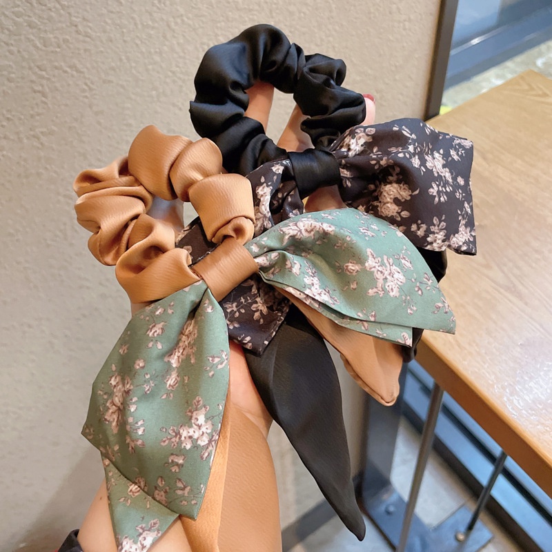 Dây Buộc Tóc Cao Su Co Giãn Phối Ruy Băng Họa Tiết Hoa Kiểu Pháp 2022 Mới