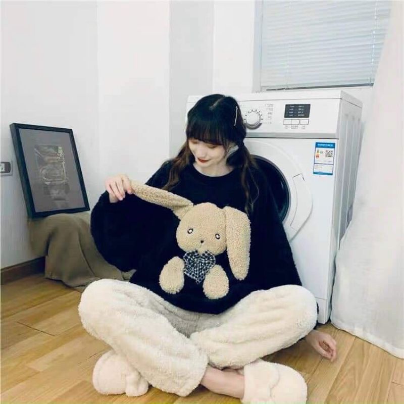 siêu phẩm bộ lông phối thỏ  cute.