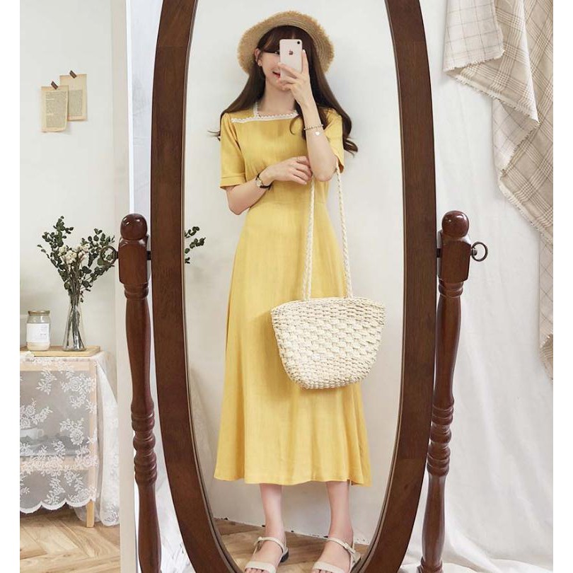 - Váy ulzzang tiểu thư phối ren cổ - V42
