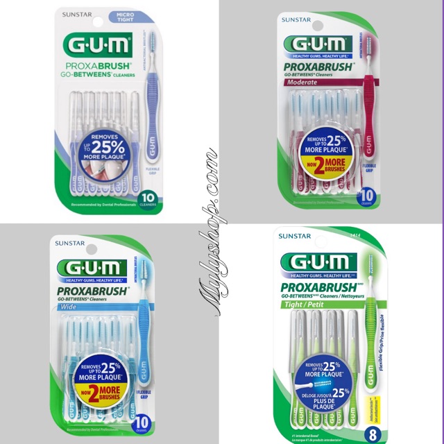 Tăm nha khoa Sunstar GUM ProxaBrush vĩ 10 cây Hàng Mỹ chính hãng